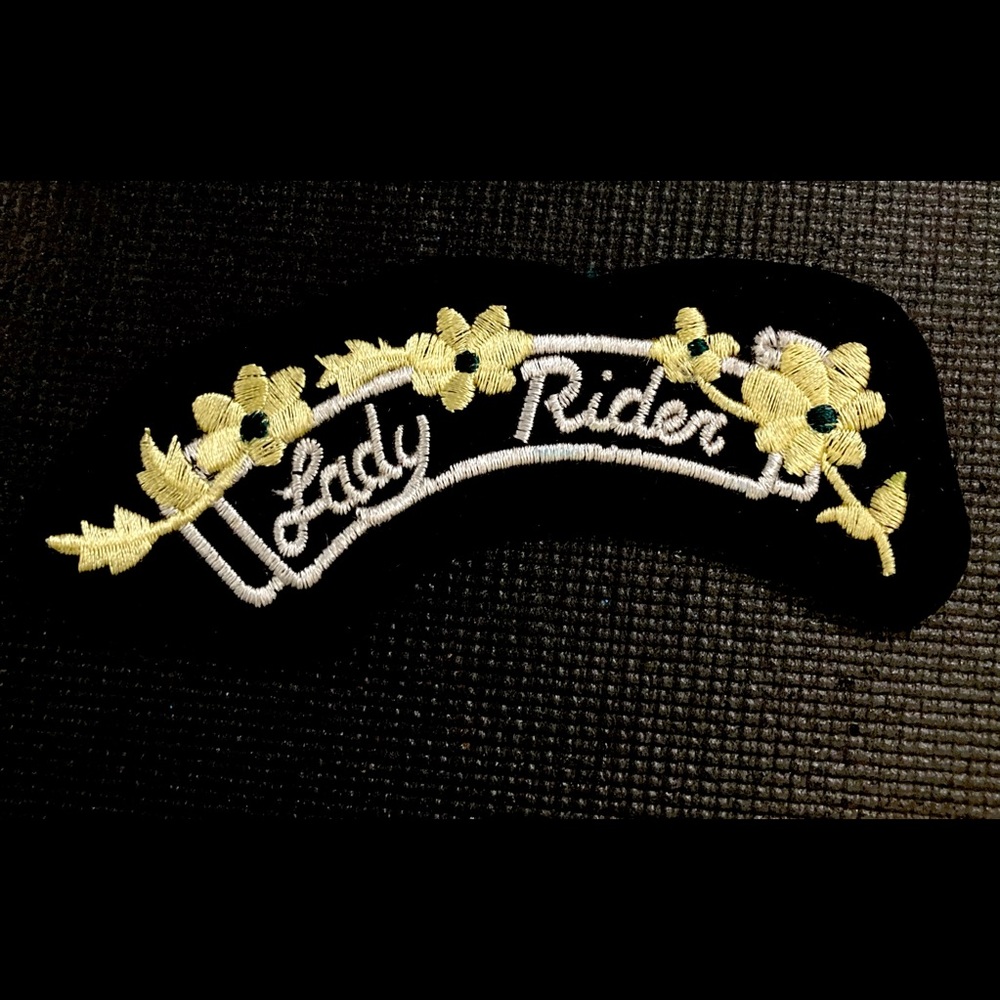 Rare Vintage Harley Davidson Patch Lady Rider Scroll Flowers Daisy